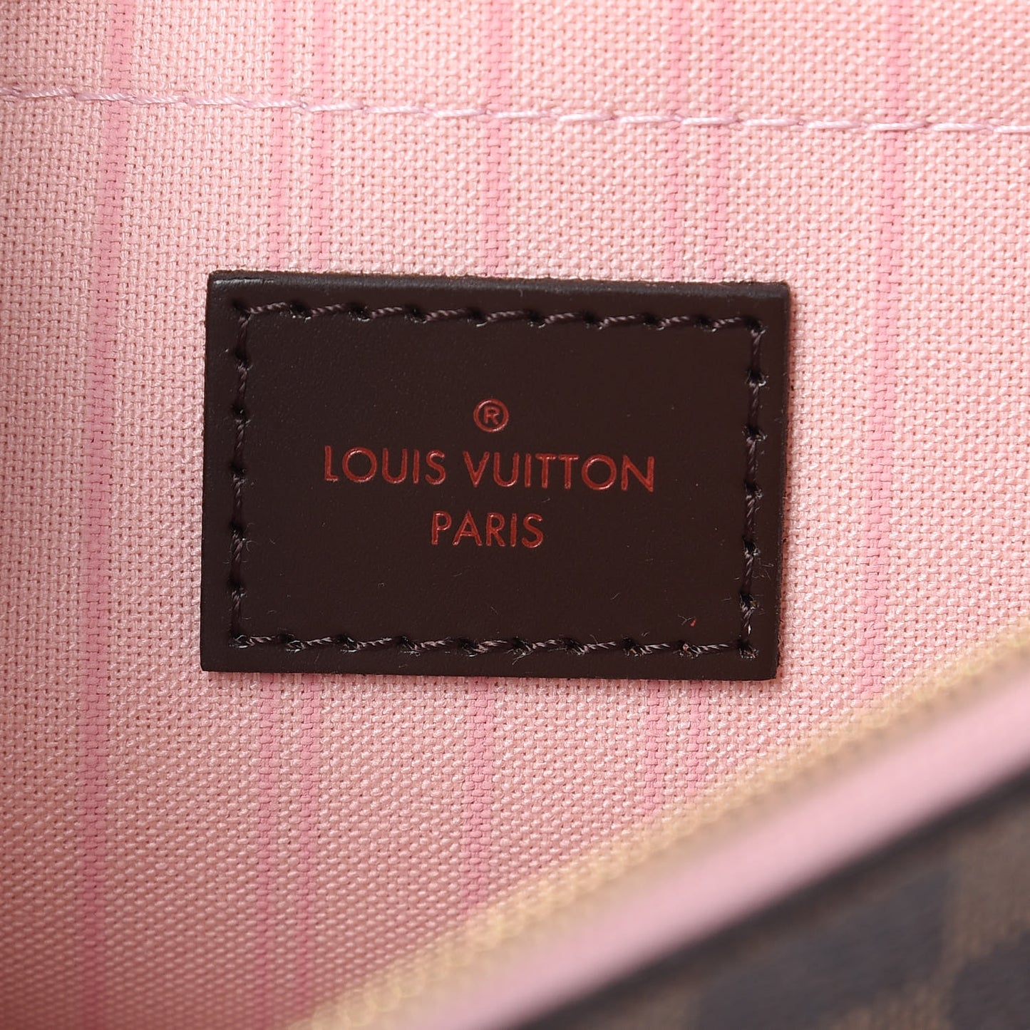 Damier Ebene Neverfull MM GM Pochette Rose Ballerine