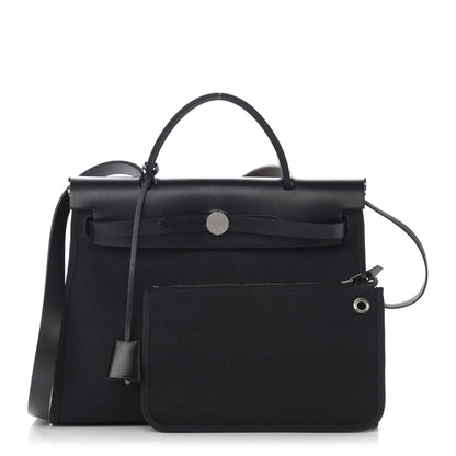 Hermes Military Toile Vache Hunter Herbag Zip PM 31 Black 1 of 17