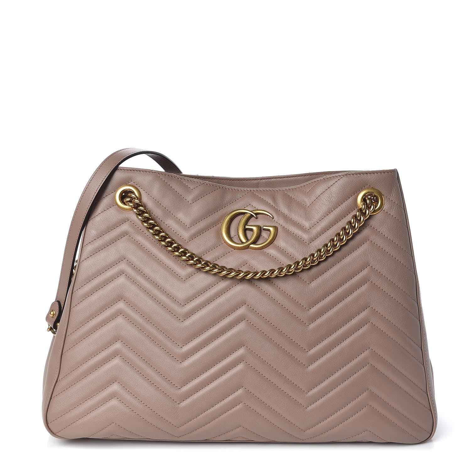 Gucci Calfskin Matelasse Medium GG Marmont Shoulder Tote Bag Porcelain Rose 1 of 10