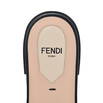 Fendi Nappa FF Embossed Flat Slide Sandals 38.5 Black 8 of 9