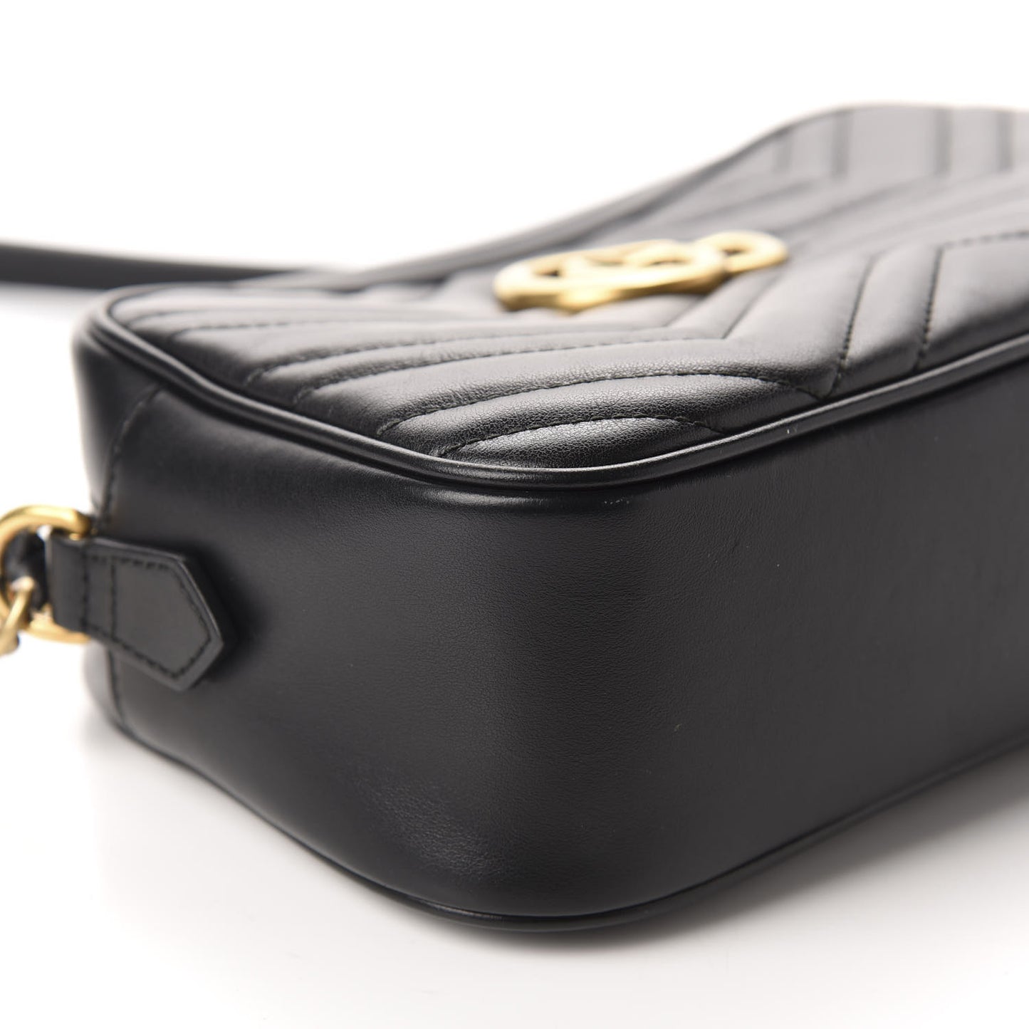 Calfskin Matelasse Small GG Marmont Chain Shoulder Bag Black