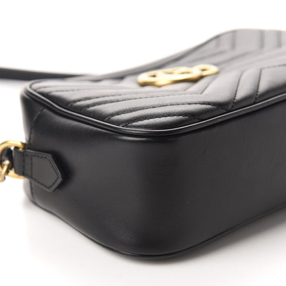 Gucci Calfskin Matelasse Small GG Marmont Chain Shoulder Bag Black 6 of 13