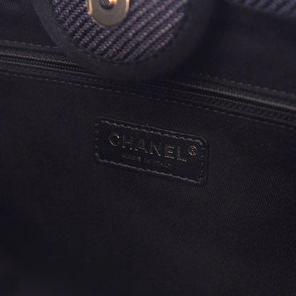 Chanel Mixed Fibers Calfskin Medium Deauville Tote Black 5 of 9
