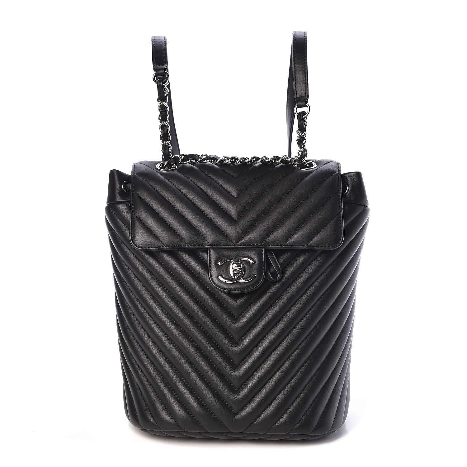 Chanel Lambskin Chevron Quilted Small Urban Spirit Backpack Black 1 of 10