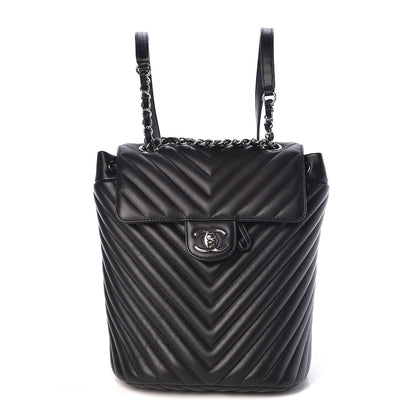 Chanel Lambskin Chevron Quilted Small Urban Spirit Backpack Black 1 of 10