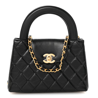 Chanel Shiny Aged Calfskin Quilted Nano Kelly Shopper Black 1 of 11