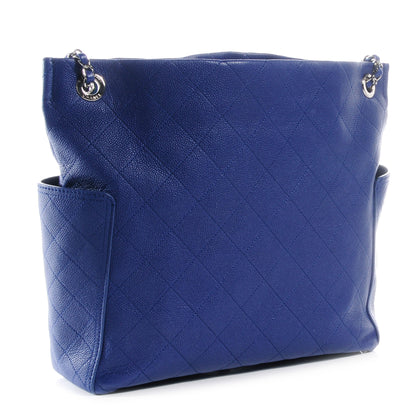 Chanel Caviar Quilted CC Pocket Hobo Dark Blue 3 of 7