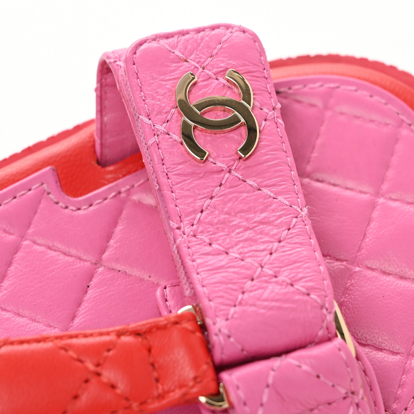Lambskin Logo Platform Sandals 38 Red Purple Orange