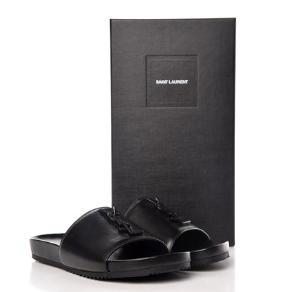 Saint Laurent Lambskin Joan Slide Sandals 35.5 Black 9 of 9
