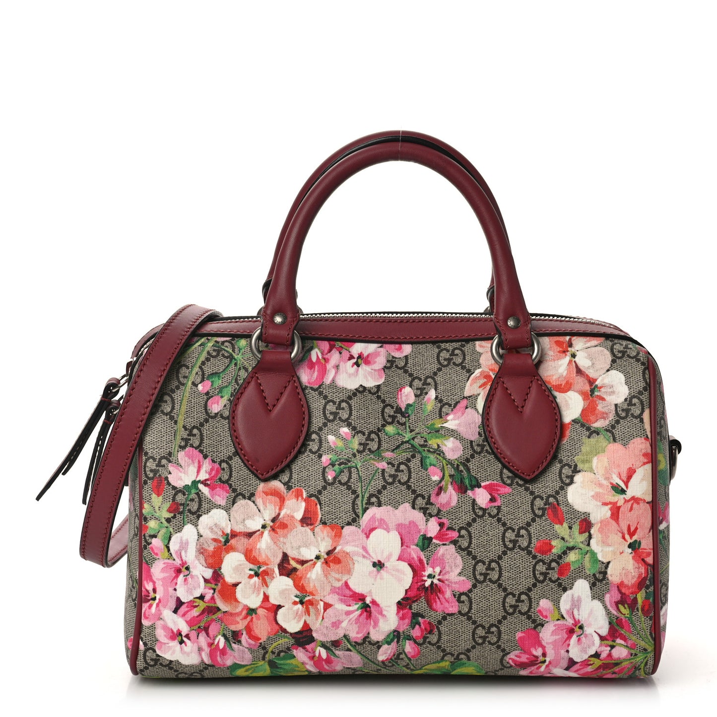 GG Supreme Monogram Blooms Small Boston Beige Multicolor Dry Rose