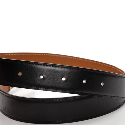 Hermes Togo Box 32mm Calandre H Belt 85 Gold Black 5 of 6