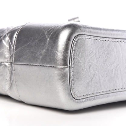 Chanel Metallic Lambskin Calfskin Quilted Medium Gabrielle Hobo Silver 8 of 10