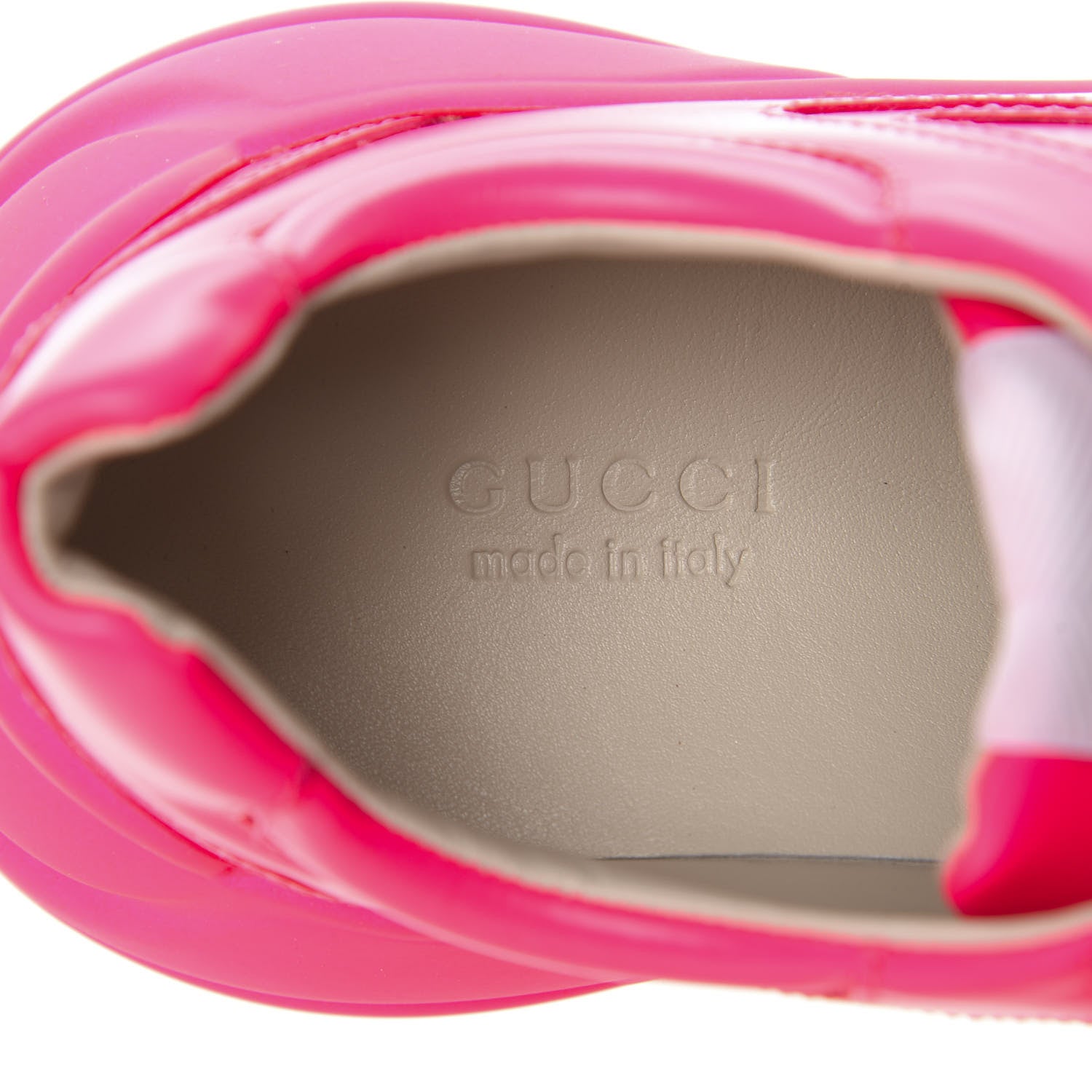 Gucci Calfskin Womens Rhyton Sneakers 36.5 Fluo Fuxia 7 of 10