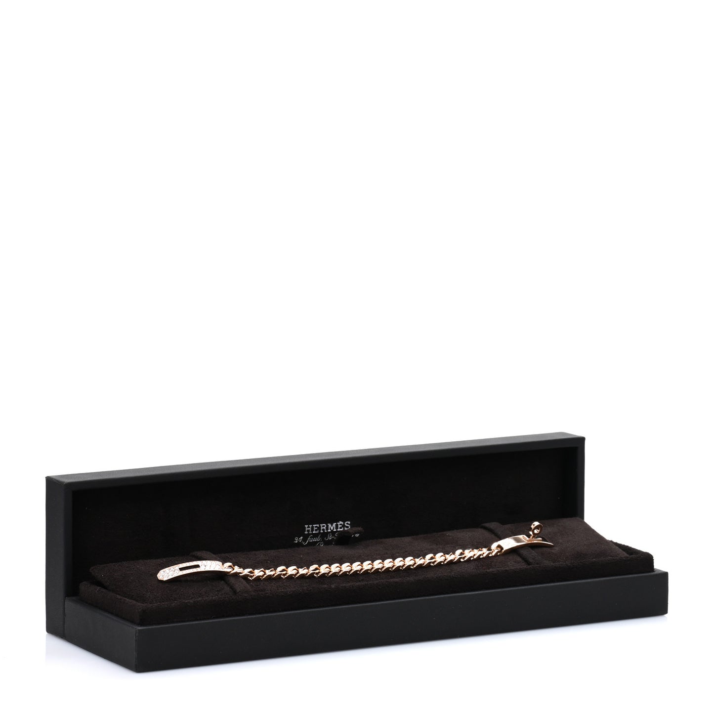 18K Rose Gold Diamond PM Kelly Gourmette Bracelet