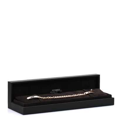 Hermes 18K Rose Gold Diamond PM Kelly Gourmette Bracelet 4 of 4