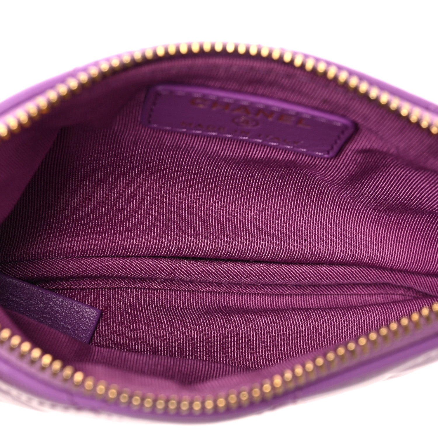 Chanel Patent Quilted Small Cosmetic Case Purple 5 of 8