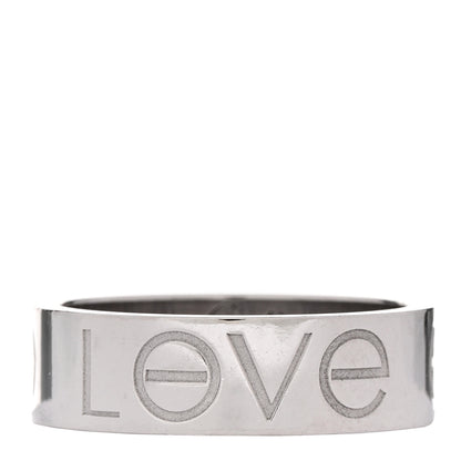 Cartier 18K White Gold 5.5mm Engraved LOVE Ring 51 5.75 3 of 5