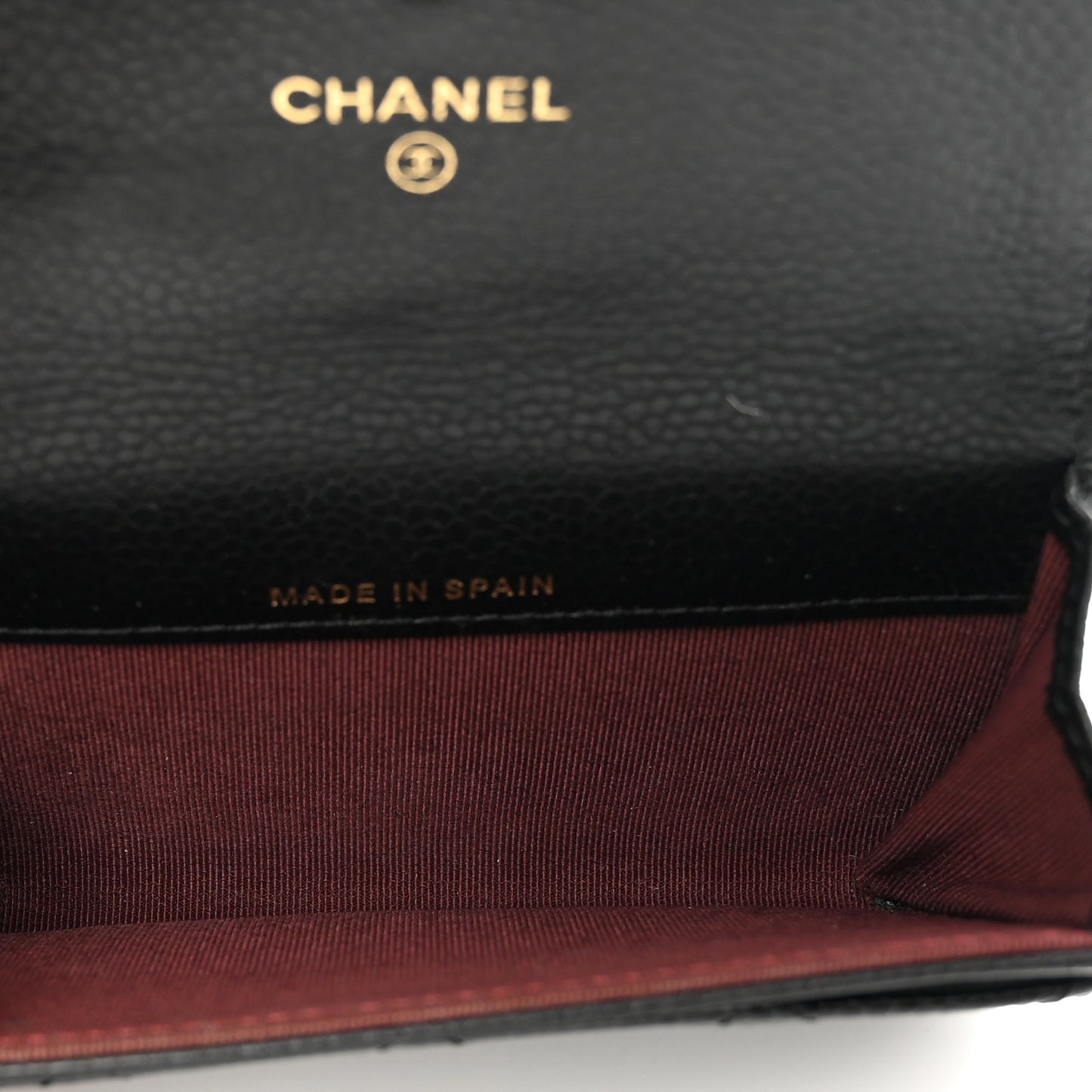 Caviar Quilted Flap Card Holder Black
