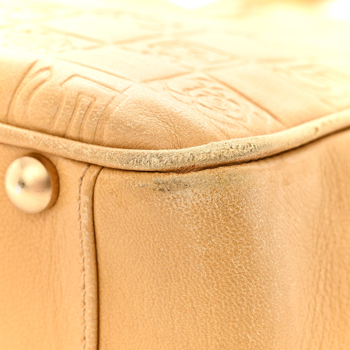 Lambskin Precious Symbols Shopping Tote Beige