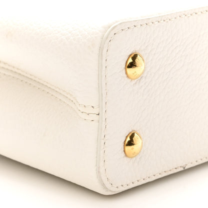 Louis Vuitton Taurillon Ayers Capucines Mini White Snow White 8 of 9