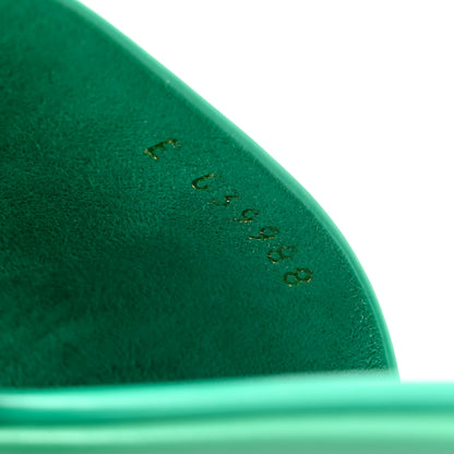 Chanel Calfskin Patent Calfskin Logo Mules 41 Green White 8 of 9