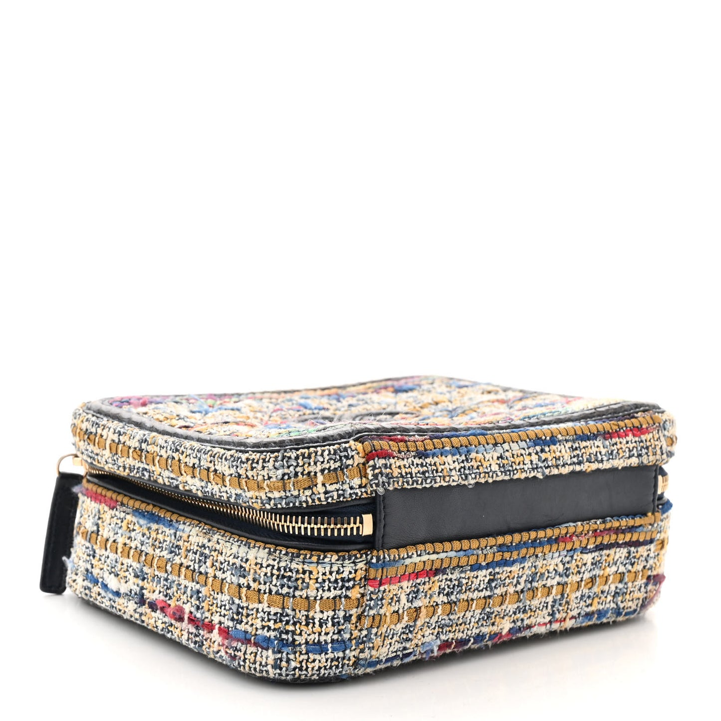 Tweed Snakeskin Quilted Medium CC Filigree Vanity Case Multicolor