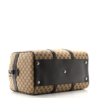 Gucci Monogram Dollar Calfskin Boston Duffle Bag Beige Ebony Testa di Moro Marrone Scuro 3 of 11