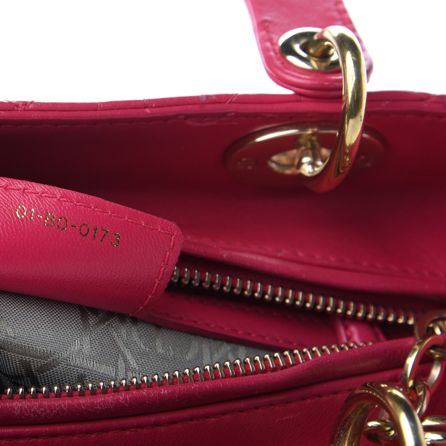 Lambskin Cannage Medium Lady Dior Pink