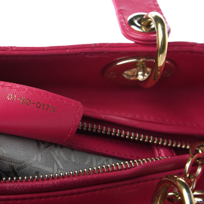 Christian Dior Lambskin Cannage Medium Lady Dior Pink 9 of 9