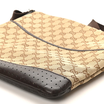 Gucci Monogram Calfskin Perforated Medium Flat Messenger Bag Dark Brown 10 of 10