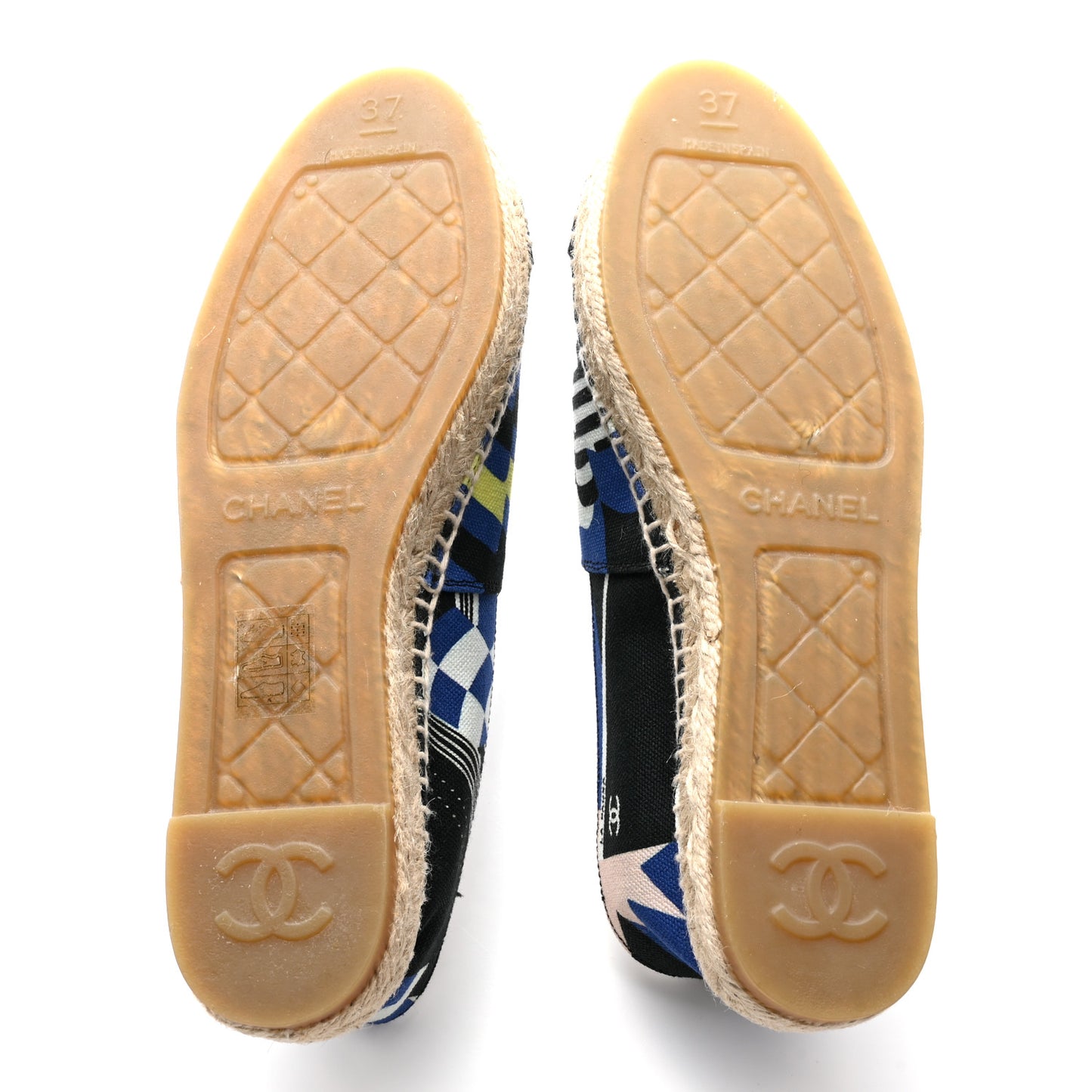 Fabric CC Espadrilles 37 Navy Ivory Black