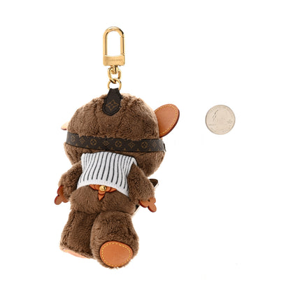 Louis Vuitton Faux Fur LV Oak Snow Bag Charm Key Holder Brown 2 of 5