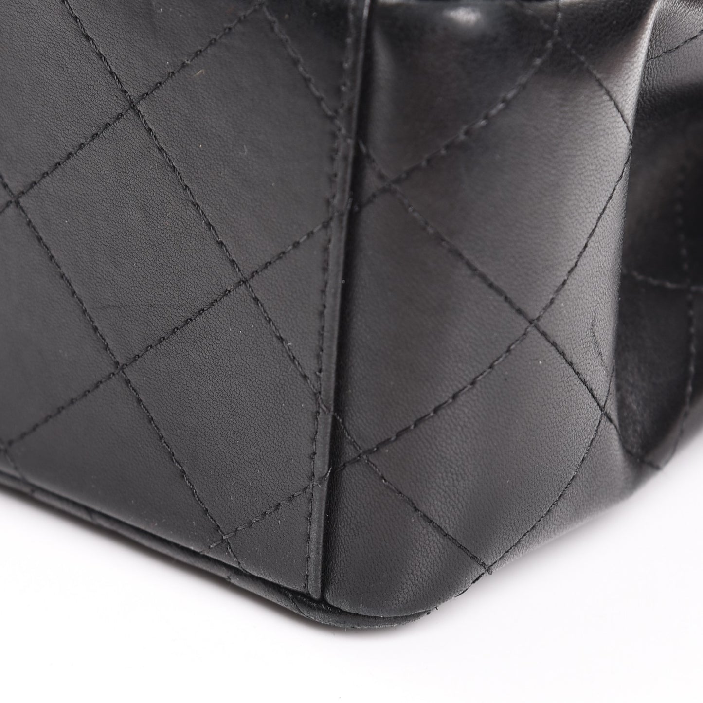 Lambskin Quilted Maxi Double Flap Black