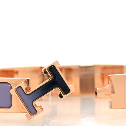 Hermes Enamel Narrow Fusion Clic Clac H Bracelet PM Lilas Ultramarine 4 of 5