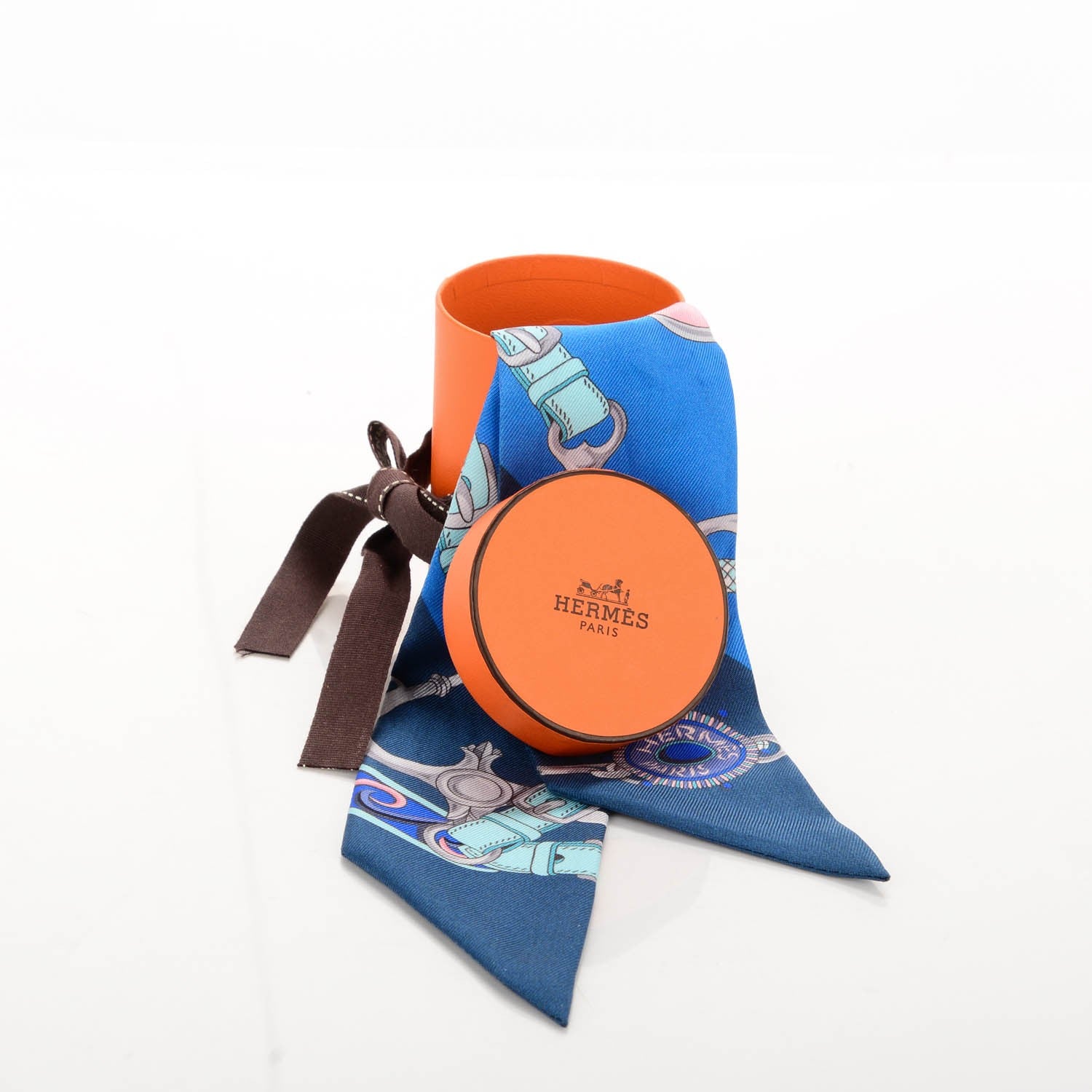 Hermes Silk Festival des Amazones Twilly Ardoise Turquoise Rose 5 of 5