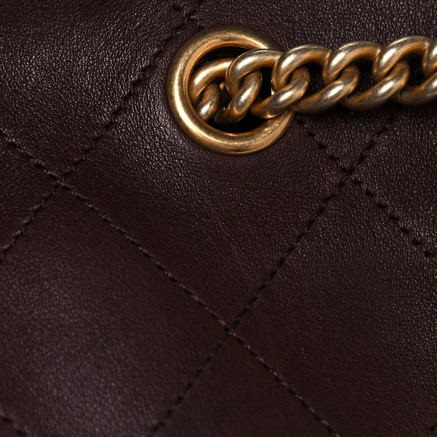 Calfskin Quilted Small On My Shoulder Drawstring Bag Brown