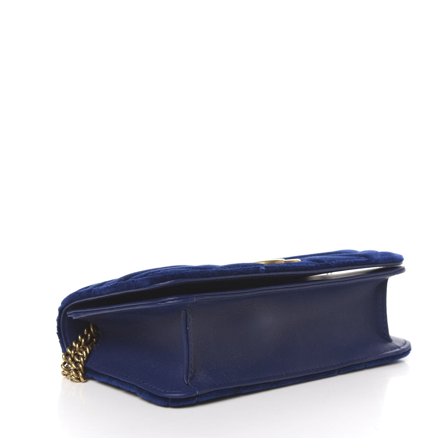 Velvet Matelasse GG Marmont Mini Bag Cobalt Blue