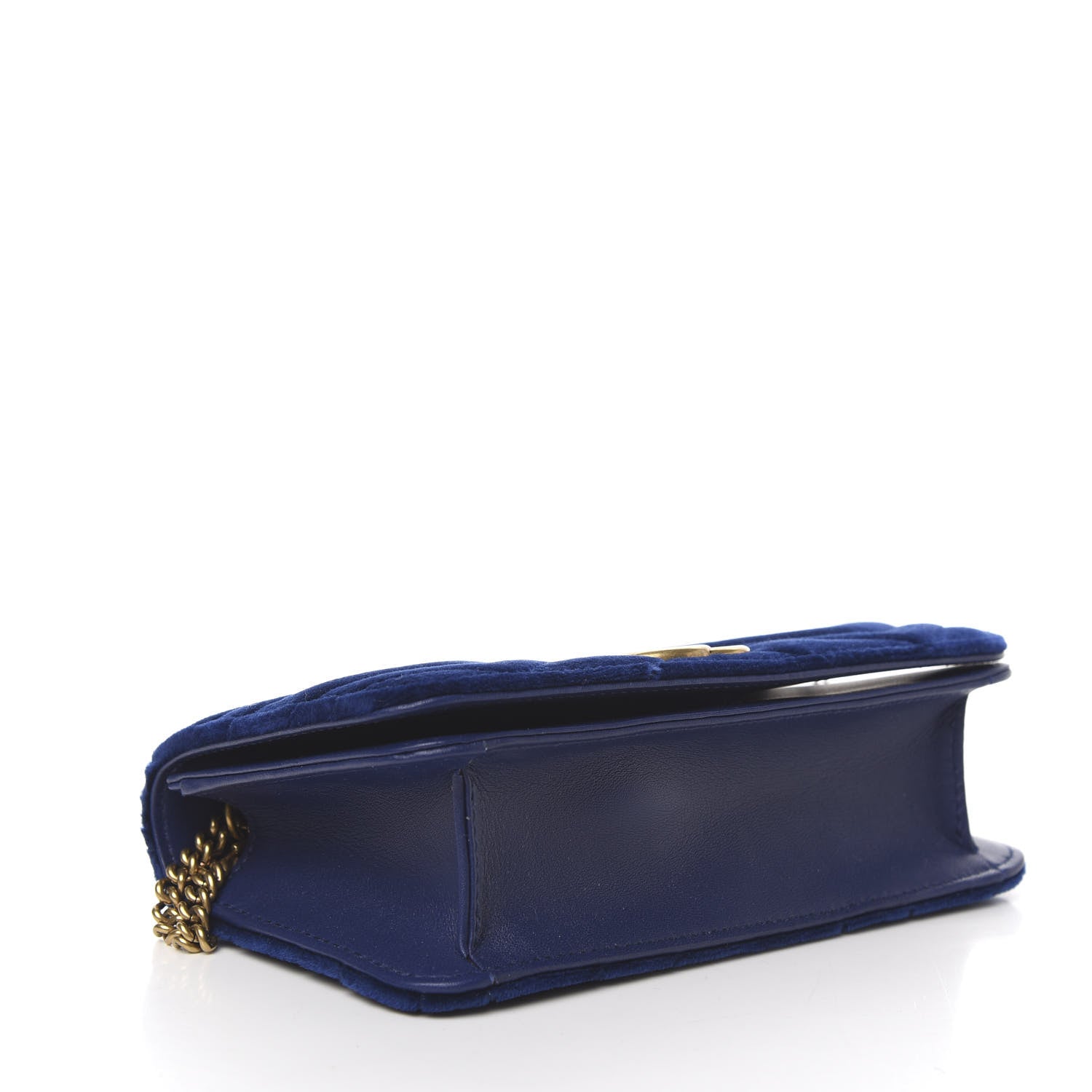 Gucci Velvet Matelasse GG Marmont Mini Bag Cobalt Blue 3 of 11