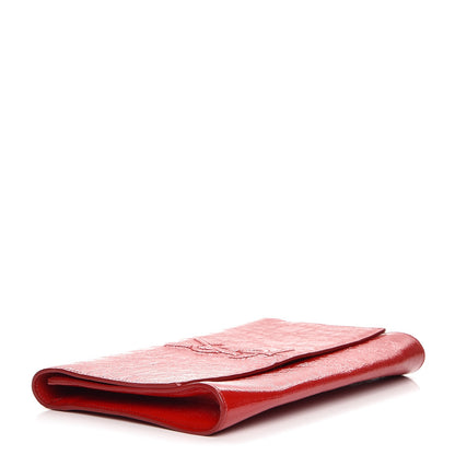 Saint Laurent Textured Patent Monogram Large Belle De Jour Clutch Red 4 of 6