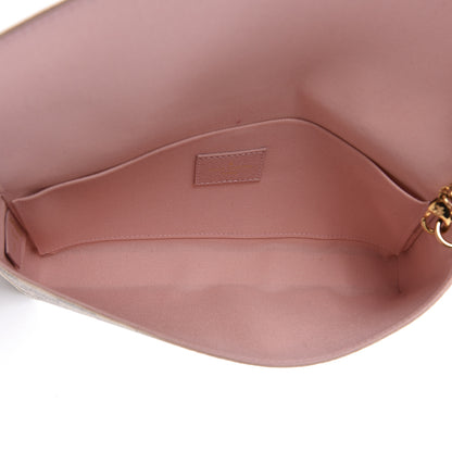 Louis Vuitton Damier Azur Pochette Felicie Chain Wallet Rose Ballerine 6 of 13