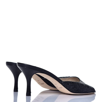 Jimmy Choo Glitter Mule Pumps 37.5 Black 4 of 7