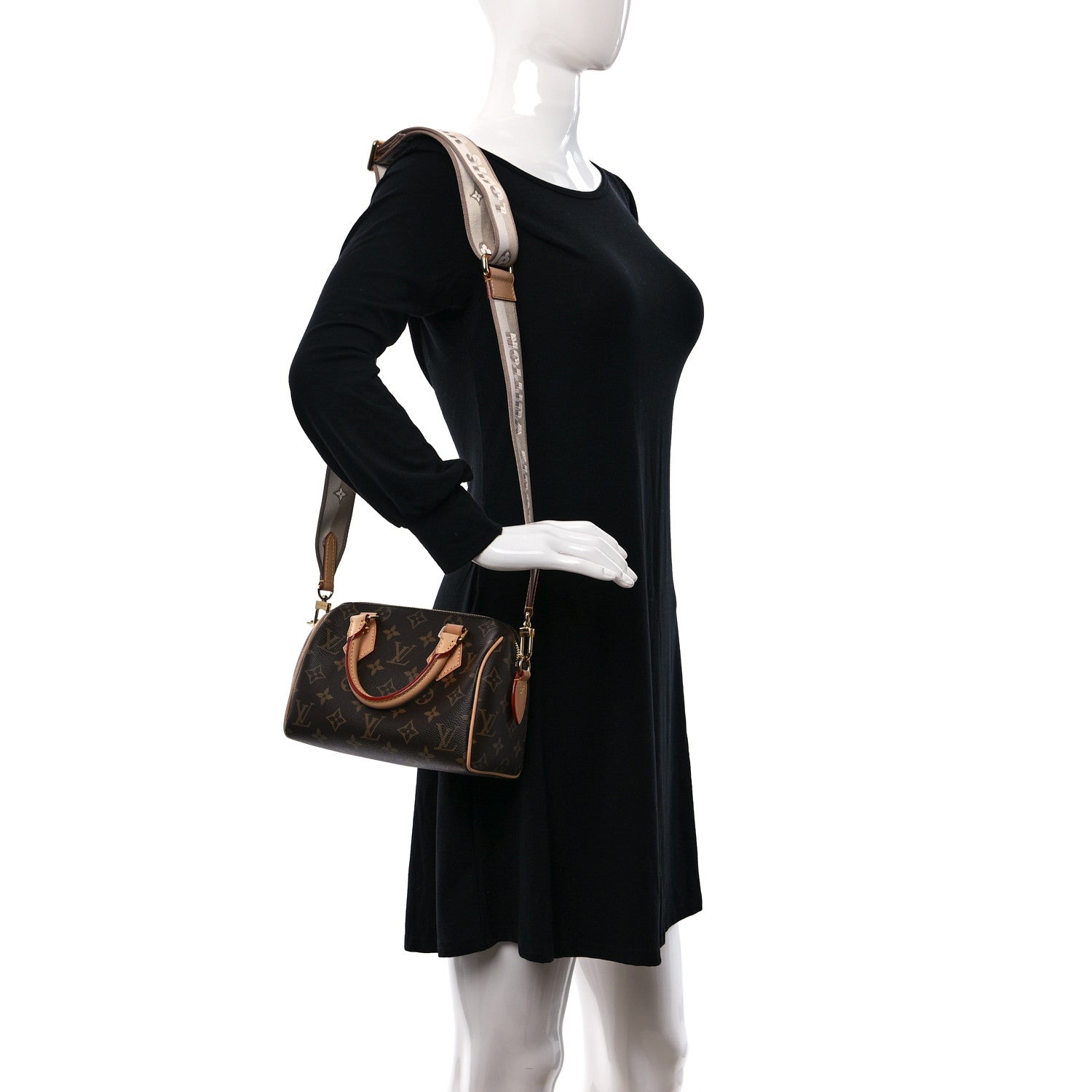 Louis Vuitton Monogram Speedy Bandouliere 20 Beige 2 of 8