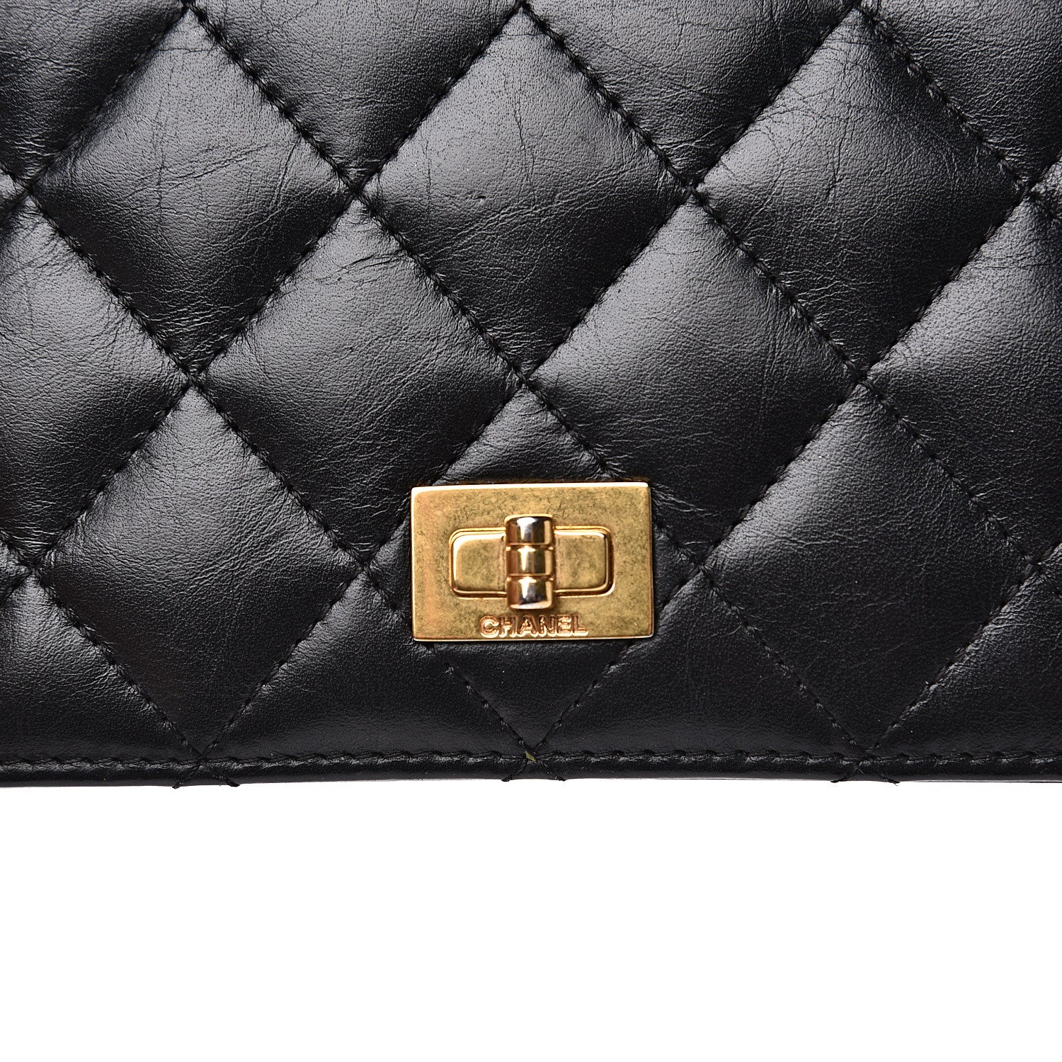 Chanel Aged Calfskin Quilted Reissue Yen Wallet Black 10 of 13