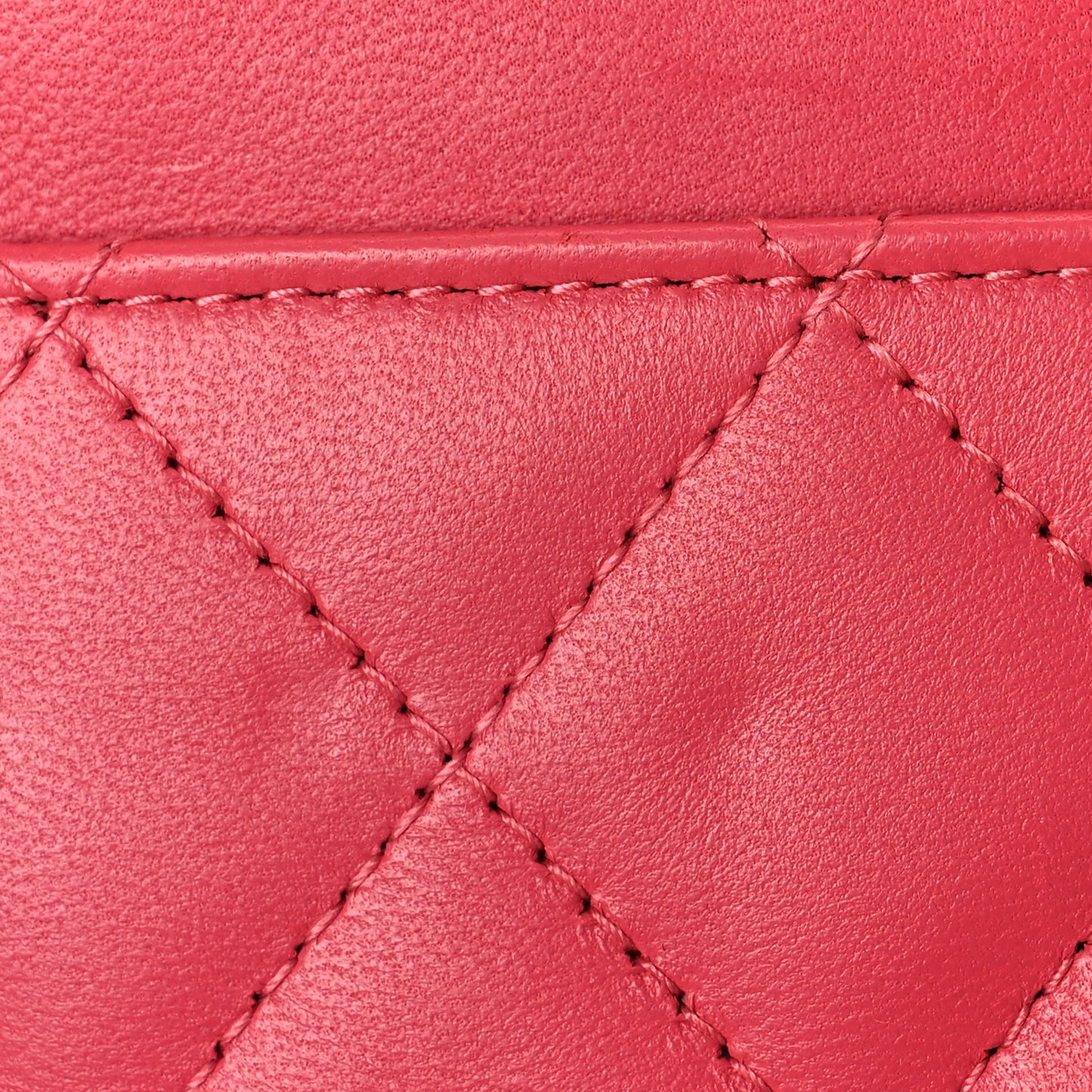 Lambskin Quilted Trendy CC Wallet On Chain WOC Pink