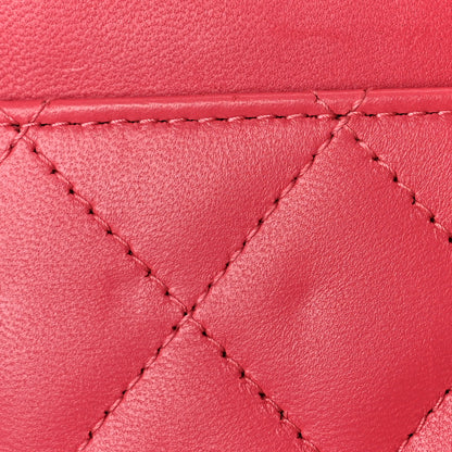 Chanel Lambskin Quilted Trendy CC Wallet On Chain WOC Pink 16 of 20