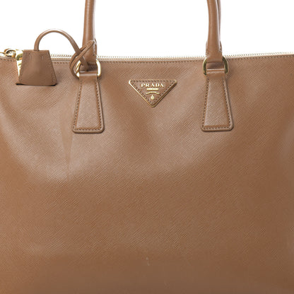 Prada Saffiano Large Galleria Double Zip Tote Caramel 11 of 23