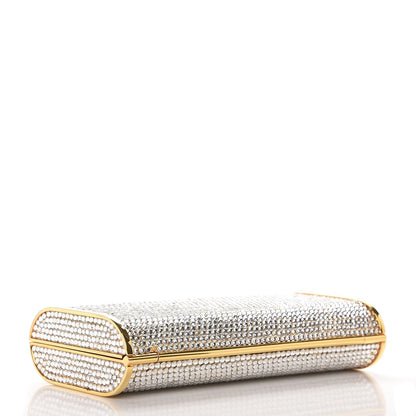 Judith Leiber Swarovski Crystal Minaudiere Clutch Silver Gold 5 of 9