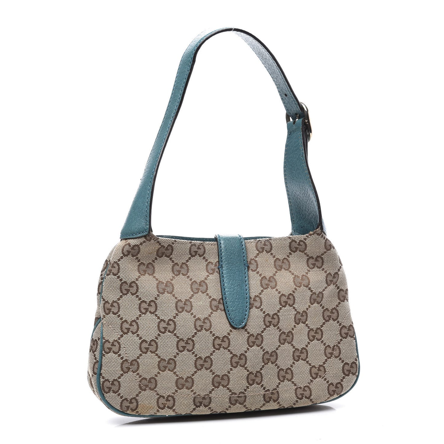 Monogram Web Small Piston Jackie O Hobo Turquoise