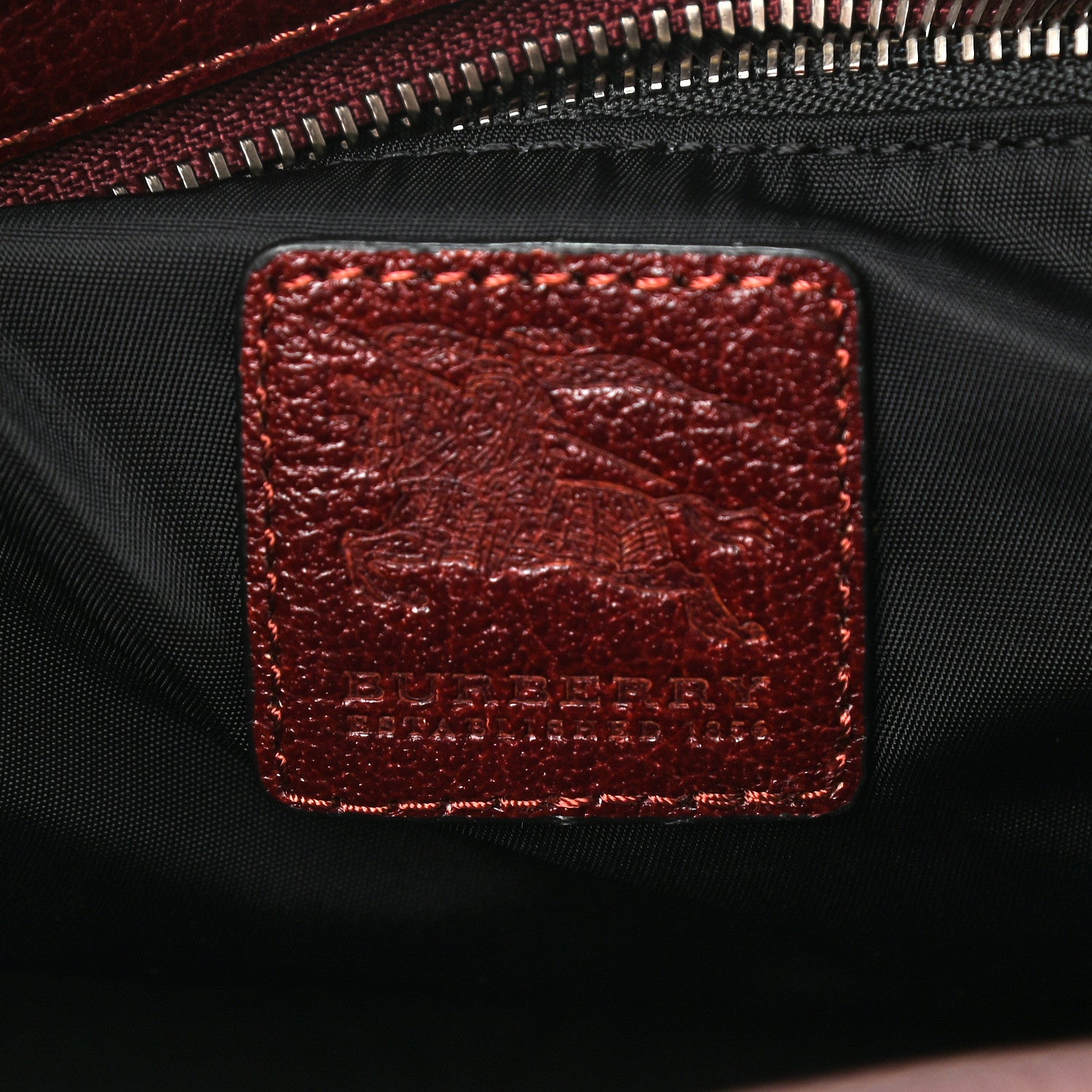 Burberry Nylon Check Tote Burgundy 6 of 11