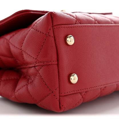 Chanel Caviar Quilted Mini Coco Handle Flap Red 9 of 10
